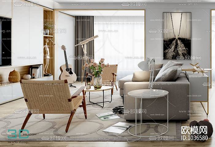 3DMILLI Apartments Collections No. 434  – Living Room & Kitchen   030