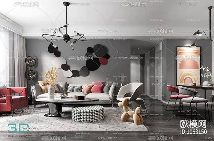 3DMILLI Apartments Collections No. 434  – Living Room & Kitchen   038