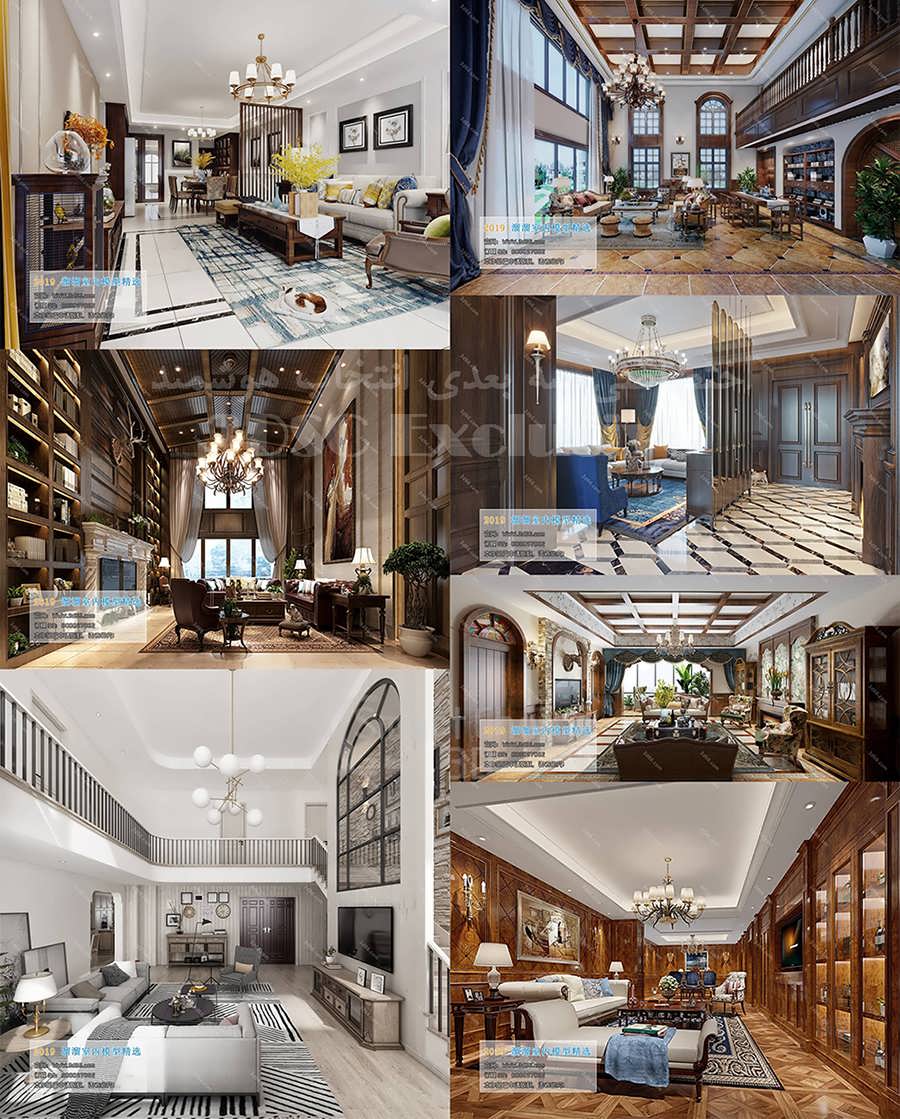 3D66 - 2019 Living Room American Style صحنه آماده رندر اتاق نشیمن سبک آمریکایی - دانلود مستقیم