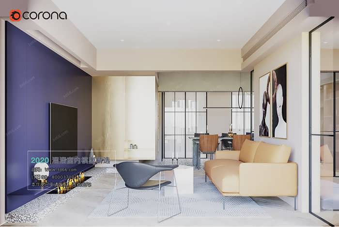 A064 Living room Modern style Corona model 2020
