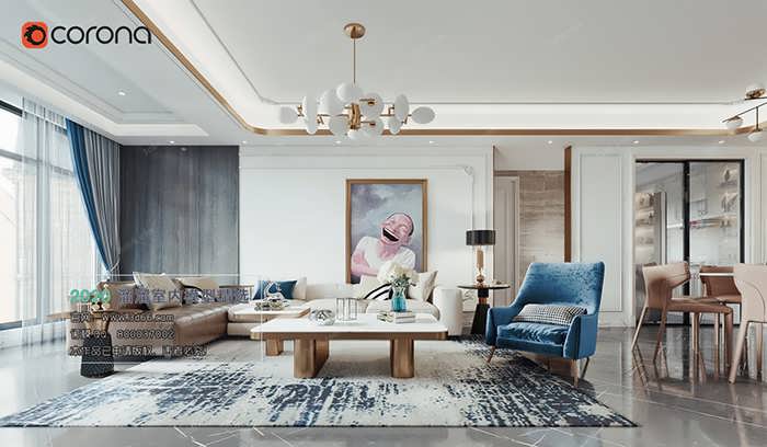 A097 Living room Modern style Corona model 2020