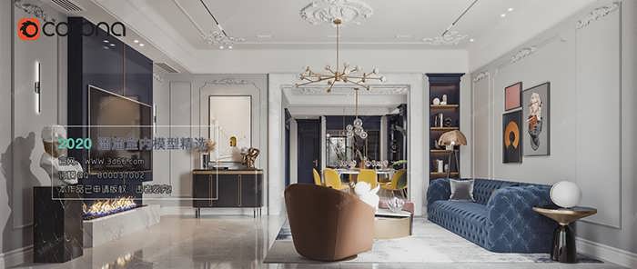 D008 Living room European style Corona model 2020