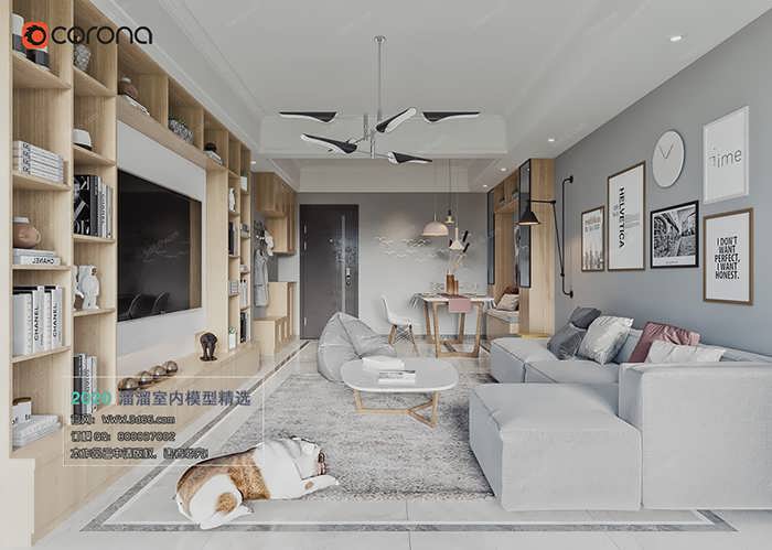 M003 Living room Nordic style Corona model 2020