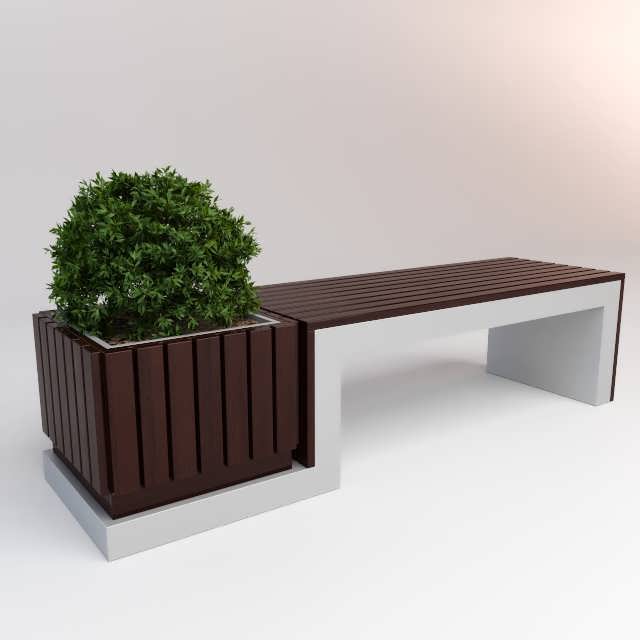 Bench with bush