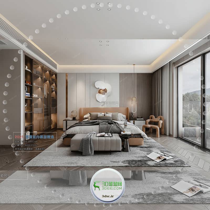 A026 Bedroom Modern Vray 2021