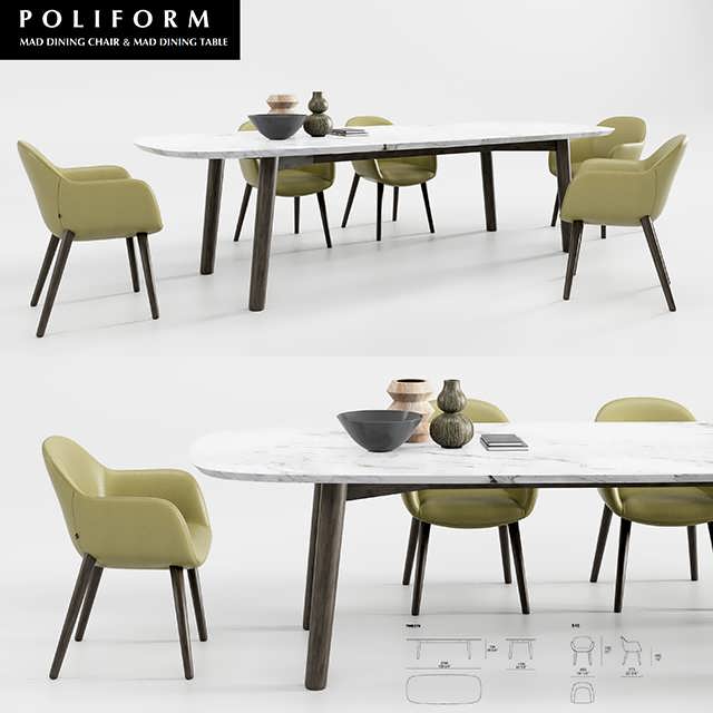 Poliform Mad Dining Chair And Table