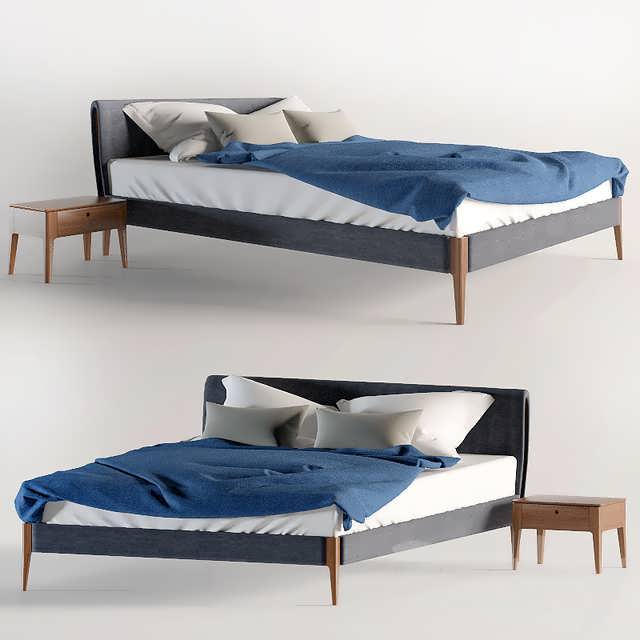 The bed and nightstand Gruene Erde