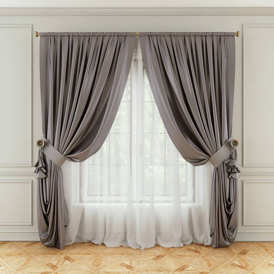 3dsky pro Elegant Curtains With Pick-Up 3D Model