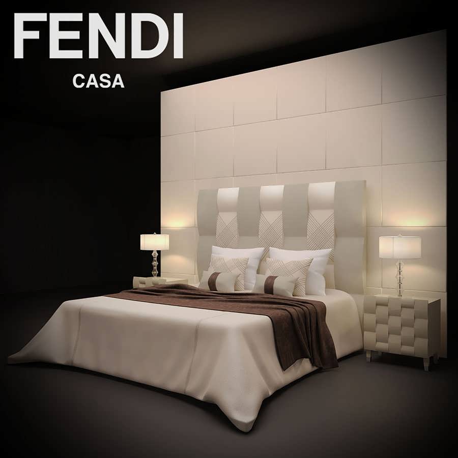 3dsky pro Fendi Bed 3D Model