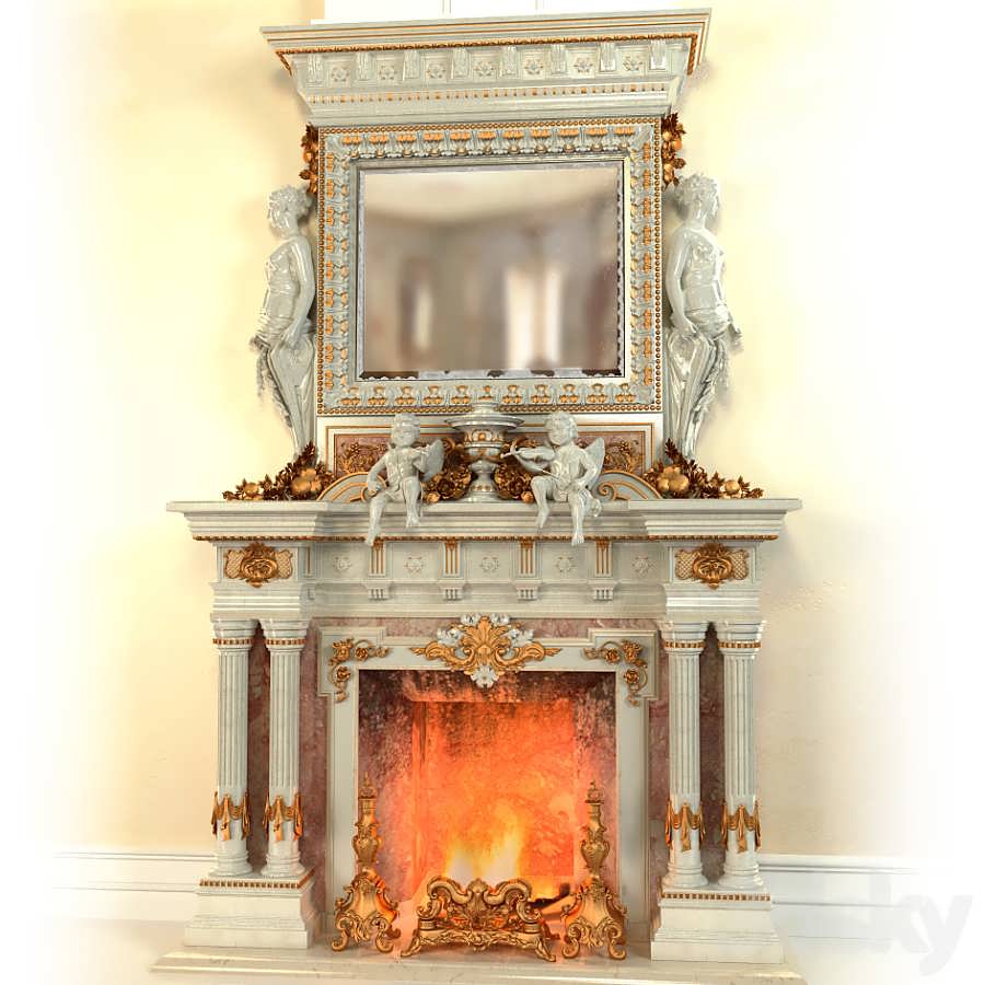 3dsky pro Fireplace In The Baroque Style 3D Model