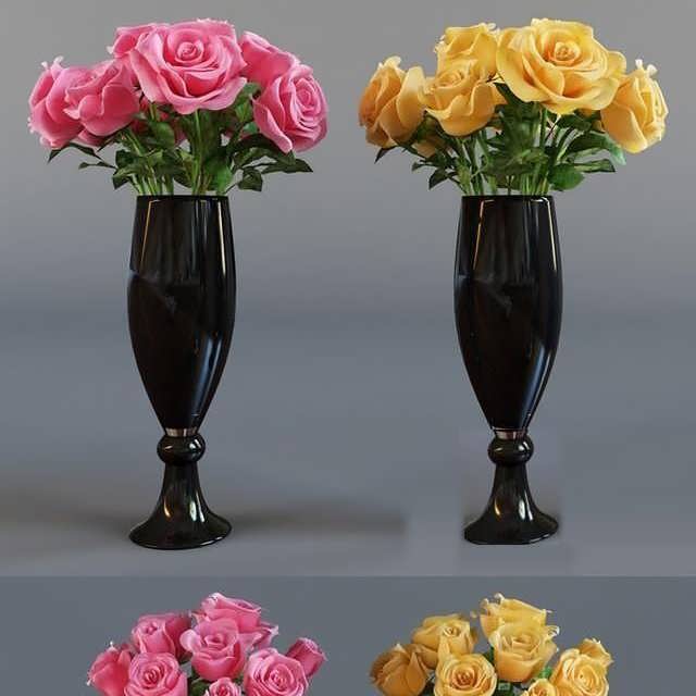 3dsky pro Four Bouquet Of Roses 3D Model