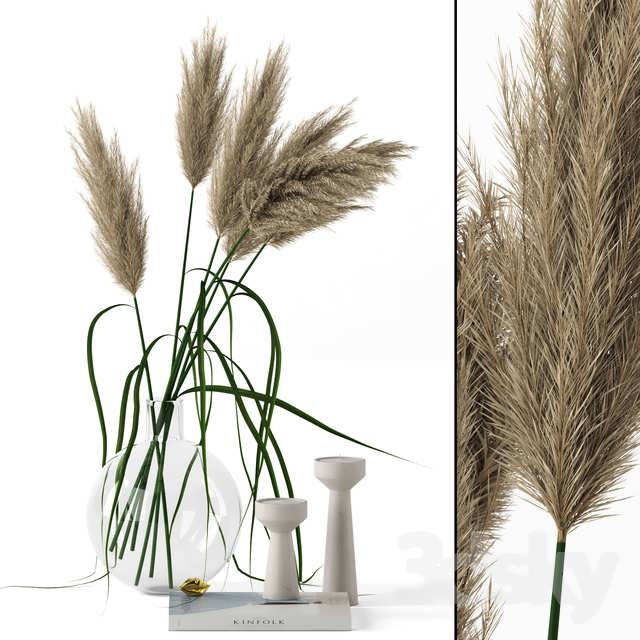 3dsky pro Grass In Round Vase 3D Model