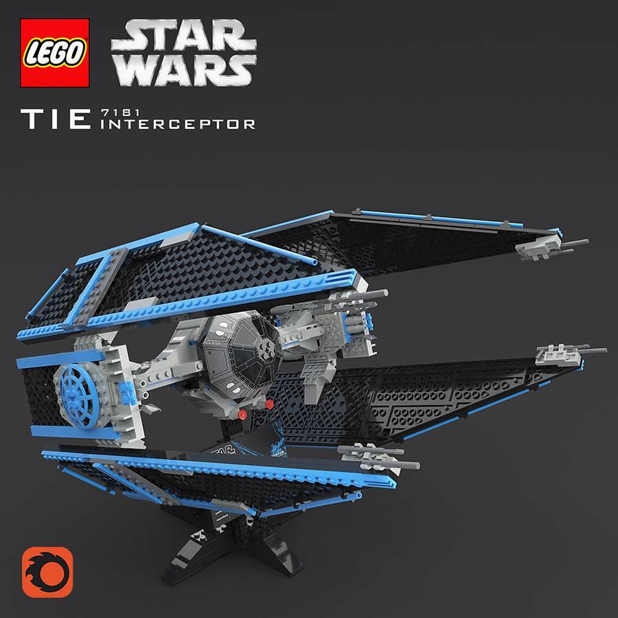 3dsky pro Lego Sw Tie Interceptor 3D Model