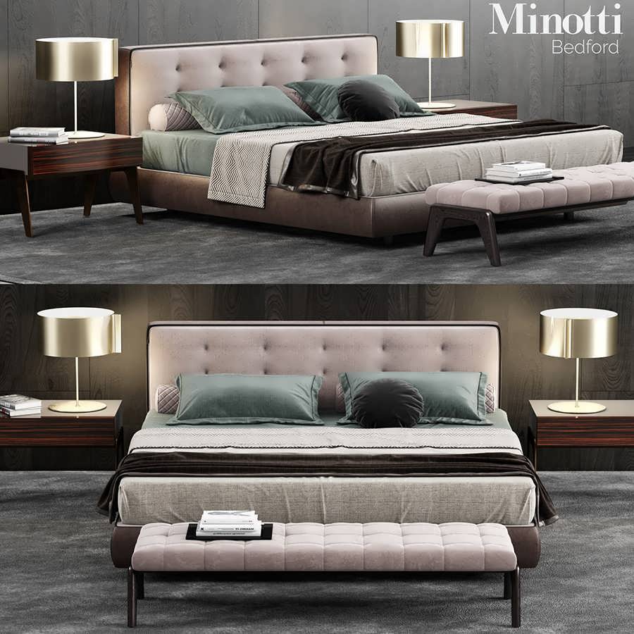 3dsky pro Minotti Bedford Bed 3D Model