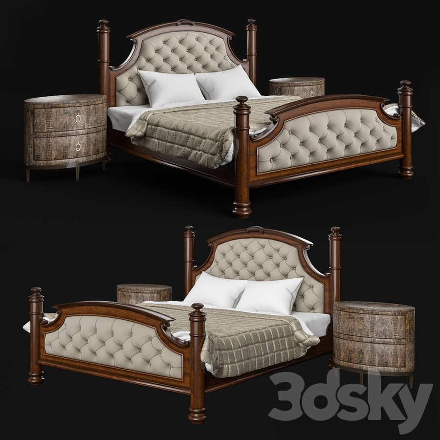 3dsky pro Drexel Heritage Rainier Upholstered Bed 3D Model