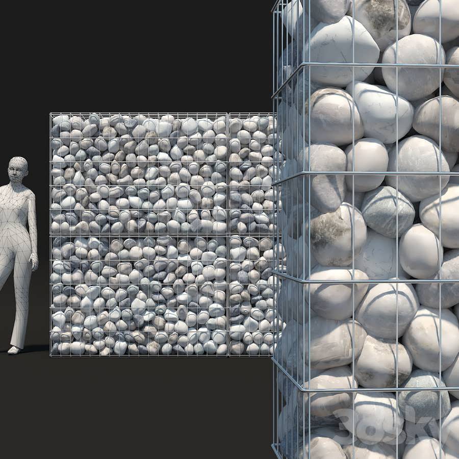 3dsky pro Gabion Riverstone 3D Model