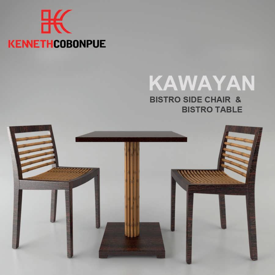3dsky pro Kawayan Bistro Side Chair and Bistro Table 3D Model