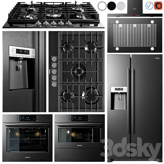 3dsky Kitchen Bosch Appliance Collection 3D Model