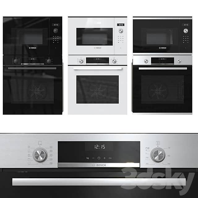 3dsky Kitchen Bosch Ovens And Microwaves 3D Model