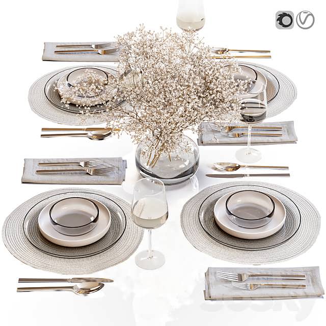 3dsky Kitchen Table Setting 36 3D Model