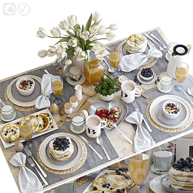 3dsky Kitchen Table Setting 38. Breakfast - 5 3D Model