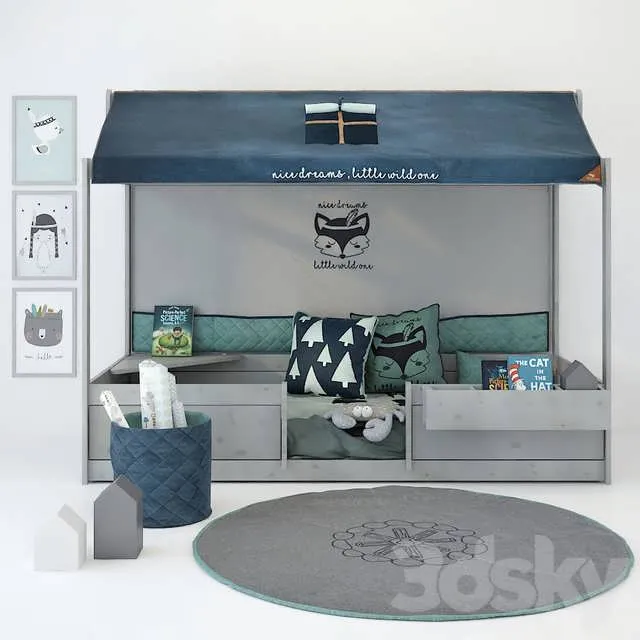 3dSky Bed New Forest 3D Object
