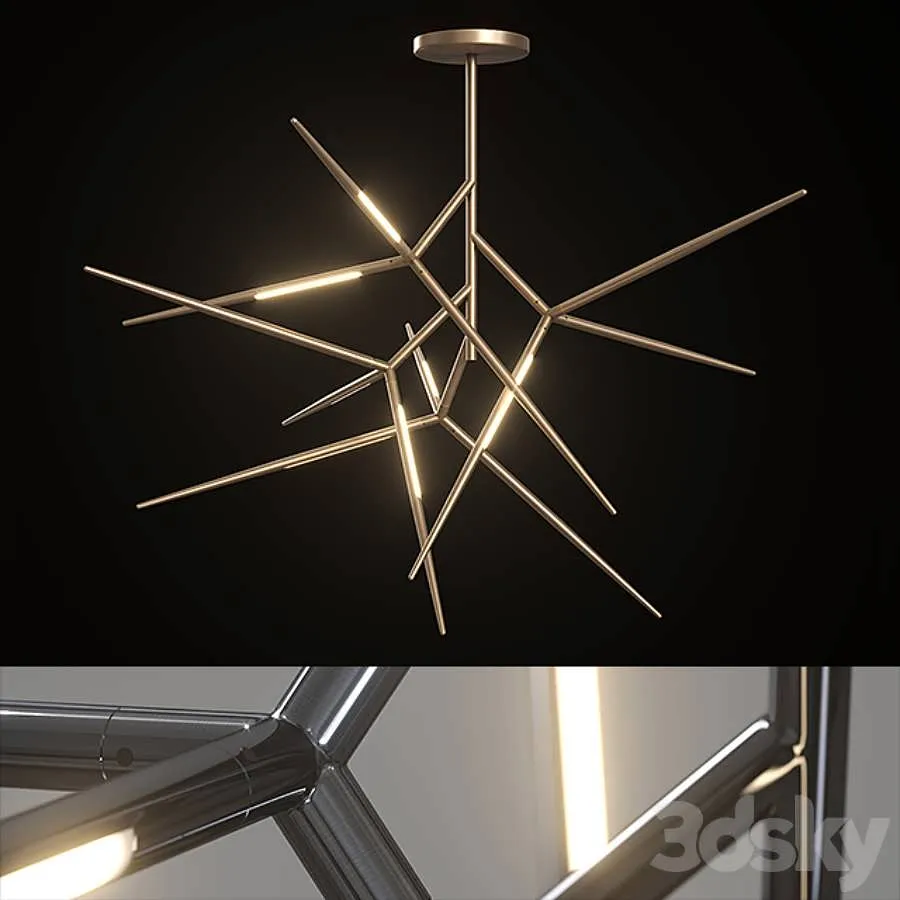 3dSky Chandelier Venicem Spear Chandelier (3 Materials) 3D Object
