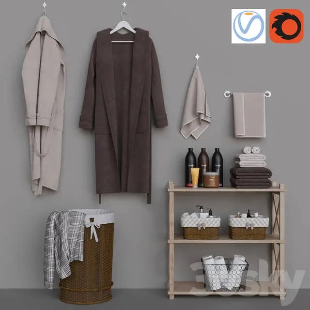 3dSky Decorative Bathroom Set 2 3D Object