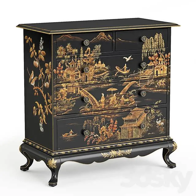 3dSky Decorative Crafts Austin Chest 3D Object