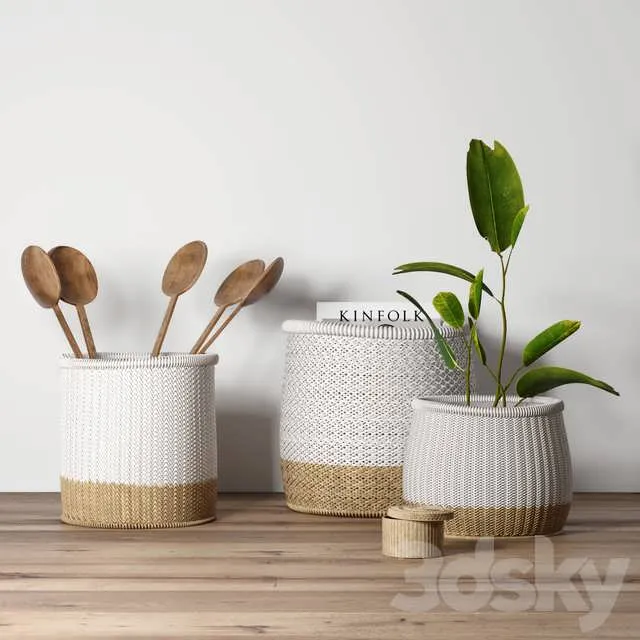 3dSky Decorative Set With Baskets 2 3D Object