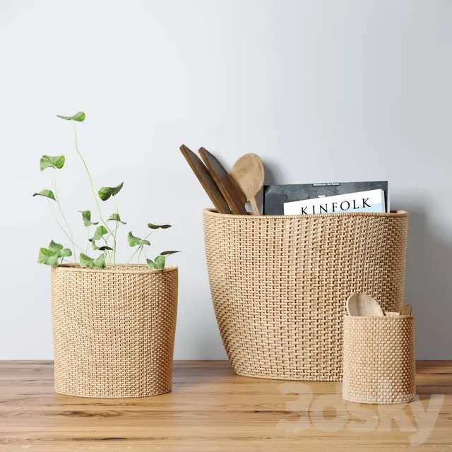 3dSky Decorative Set With Baskets 3D Object