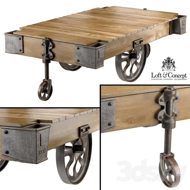 3dSky Factory Cart Coffee Table 3D Object