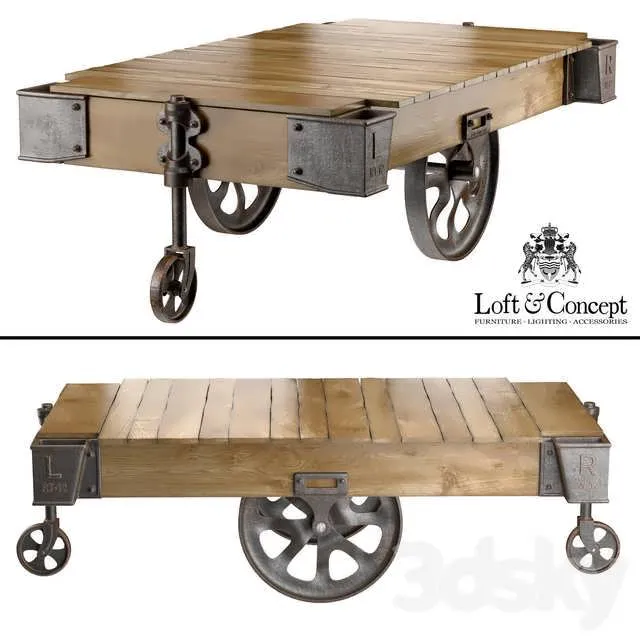 چرخ سه بعدی سبک صنعتی Factory Cart برای طراحی داخلی