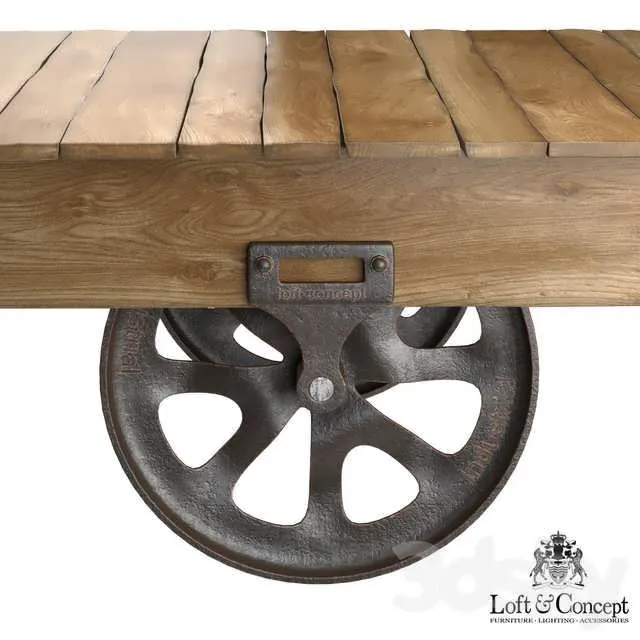 چرخ سه بعدی سبک صنعتی Factory Cart برای طراحی داخلی