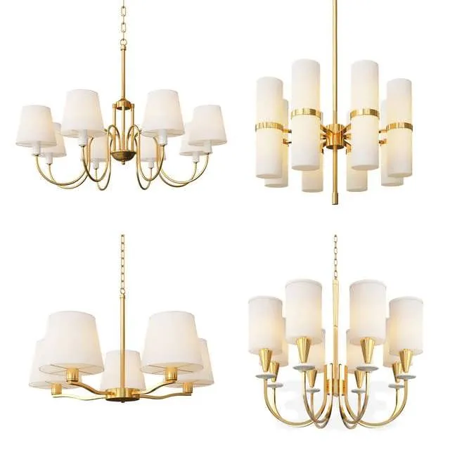 3dSky Four Nice Classic Chandeliers 3D Object