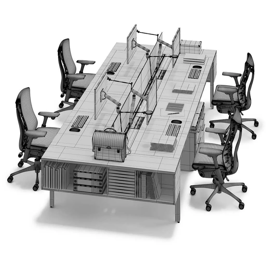 میز اداری سه بعدی Herman Miller Layout Studio برای طراحی فضاهای کاری