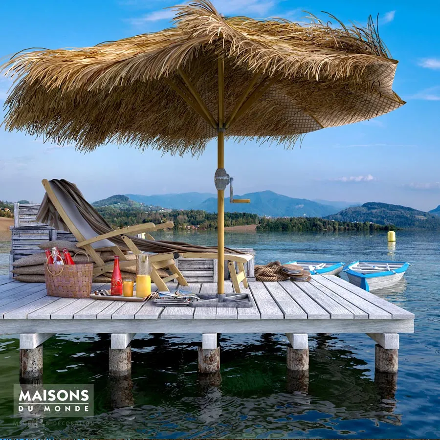 ست ساحلی شیک و مدرن Maisons Du Monde مناسب طراحی فضای باز و صحنه‌های ساحل سه‌بعدی.