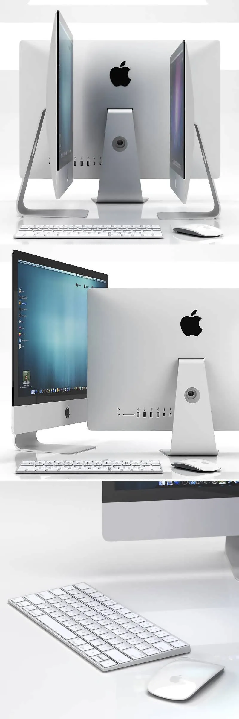 مدل سه بعدی کامپیوتر Apple iMac برای رندر دفاتر و فضاهای کاری