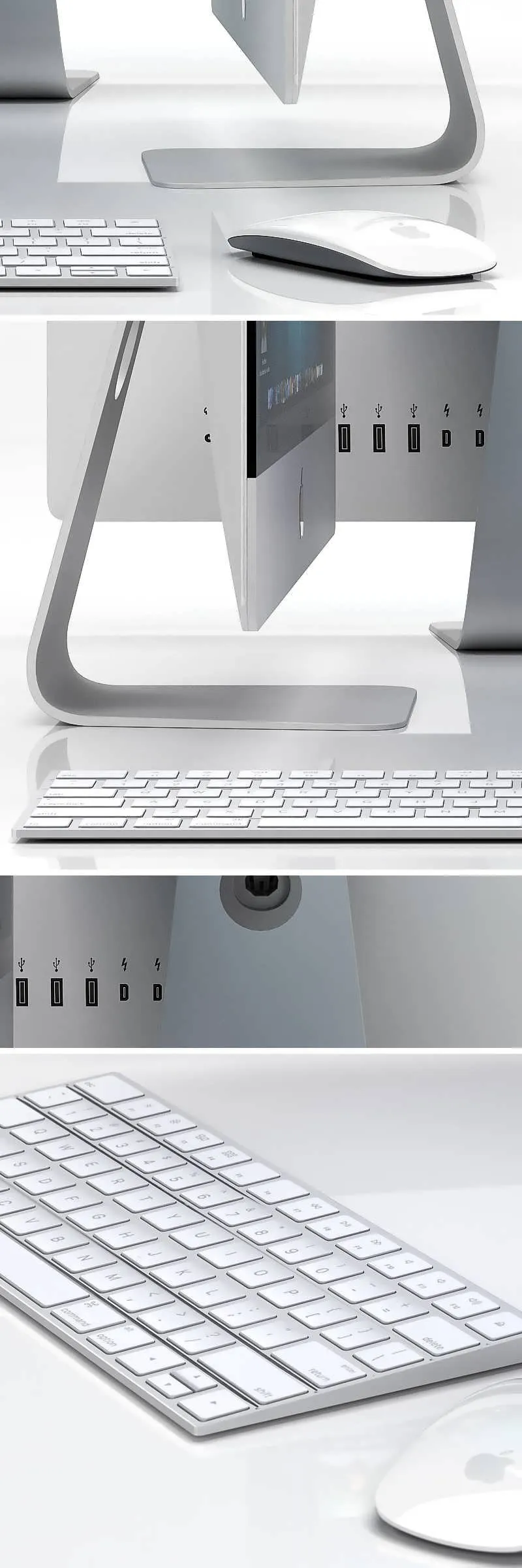 مدل سه بعدی کامپیوتر Apple iMac برای رندر دفاتر و فضاهای کاری
