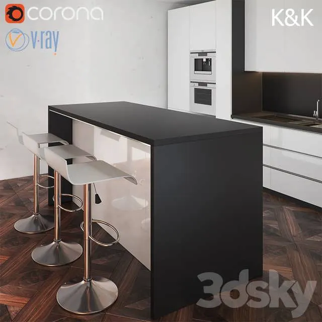 3dSky Kitchen Furniture X 3D Object