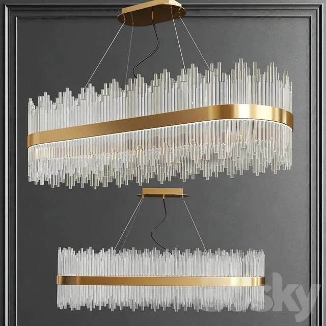 3dSky Luminaire Crystal Chandelier 3D Object