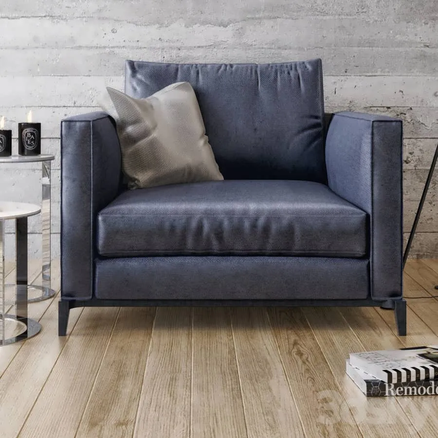 مبل تک نفره سه بعدی Minotti Andersen برای دکوراسیون داخلی لوکس