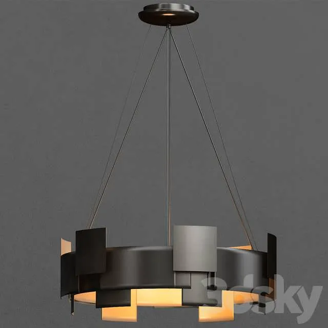 3dSky Moderne Chandelier Pendant Led, Olde Bronze 3D Object