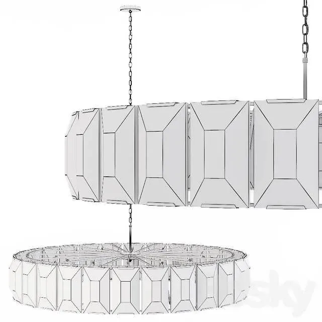 لوستر کریستالی سه بعدی Harlow Restoration Hardware برای طراحی لوکس