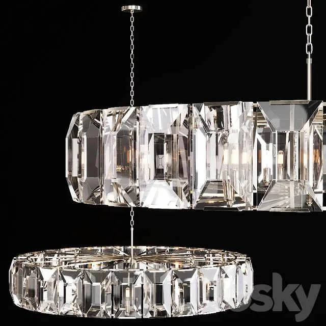لوستر کریستالی سه بعدی Harlow Restoration Hardware برای طراحی لوکس