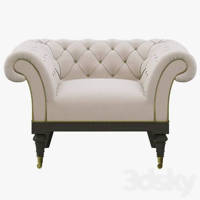 صندلی چستر فیلد سه بعدی Islington از Restoration Hardware برای دکوراسیون