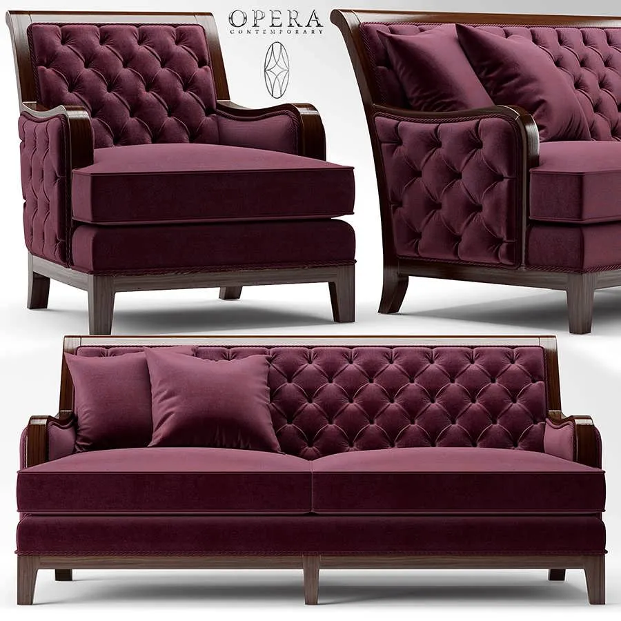 3dSky Sofa And Chair Opera Sebastian Classic 3D Object