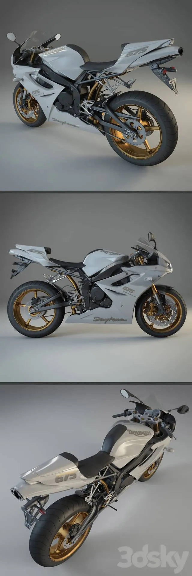 موتورسیکلت سه بعدی Triumph Daytona 675 SE برای پروژه‌های تبلیغاتی