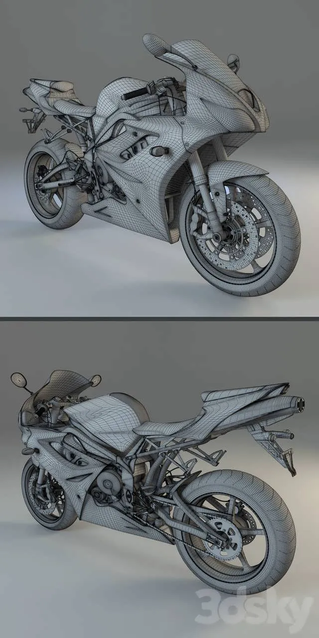 موتورسیکلت سه بعدی Triumph Daytona 675 SE برای پروژه‌های تبلیغاتی