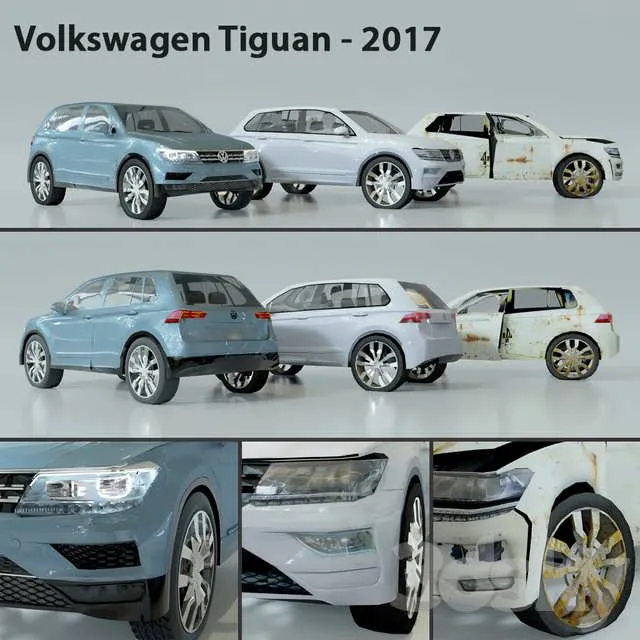 ماشین سه بعدی Volkswagen Tiguan مدل 2017 برای رندر تبلیغاتی